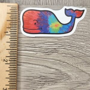 10/$10 Whale Sticker Tie Dye Groovy Hippie 70s Vibe Colorful